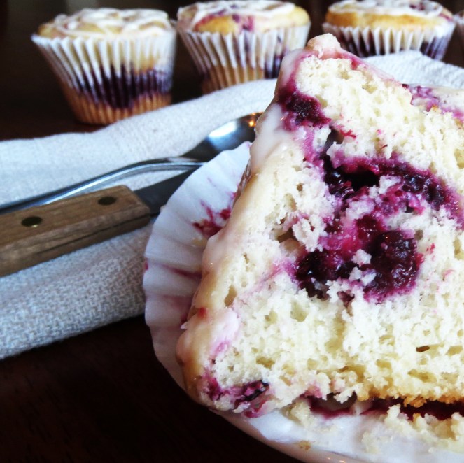 Blackberry Cream Cheese Bismark Muffins