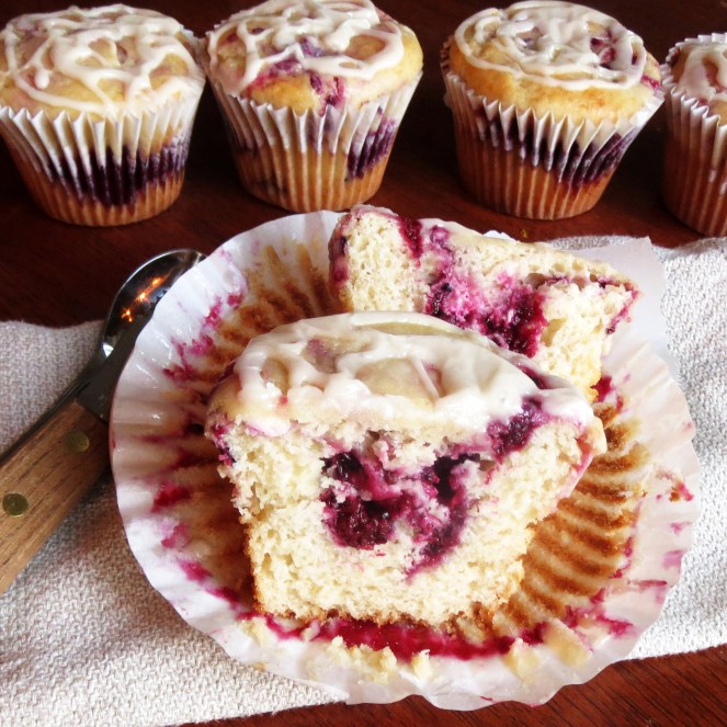 Blackberry Cream Cheese Bismark Muffins
