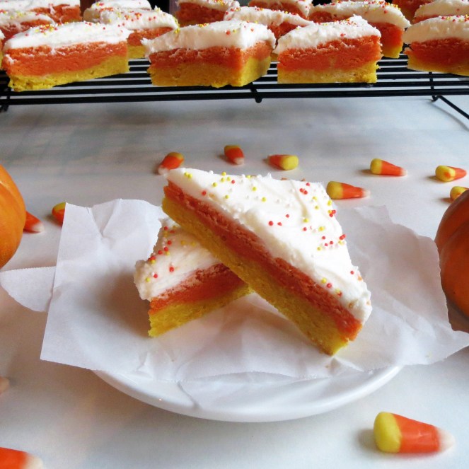 Candy Corn Sugar Cookie Bars