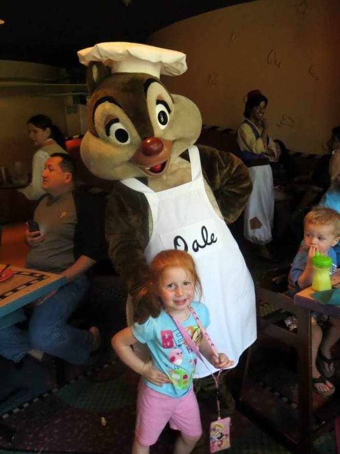 My daughter, Daphne, at Goofy's Kitchen