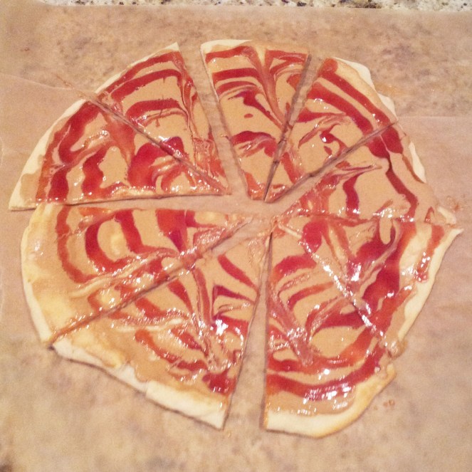 Goofy's Kitchen's Peanut Butter and Jelly Pizza