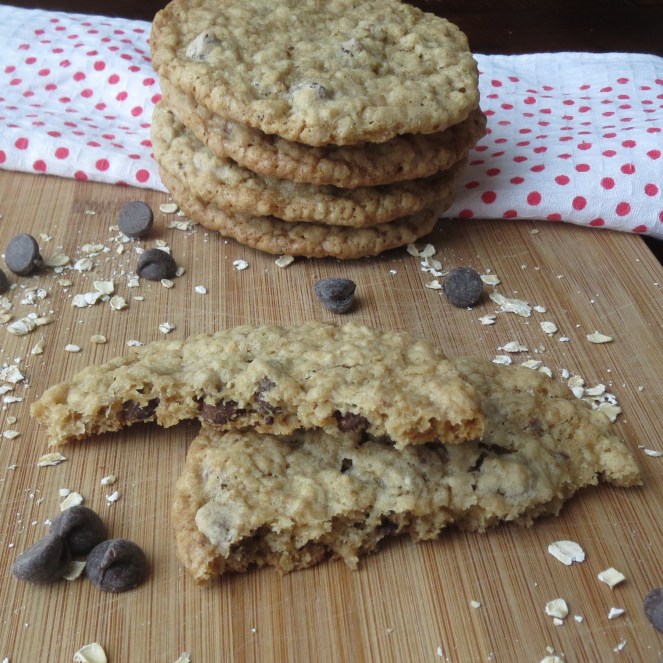 Chewy Chocolate Chip Oatmeal Cookies - Rumbly in my Tumbly