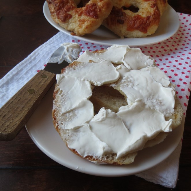 Homemade Cheddar Garlic Bagels by Rumbly in my Tumbly