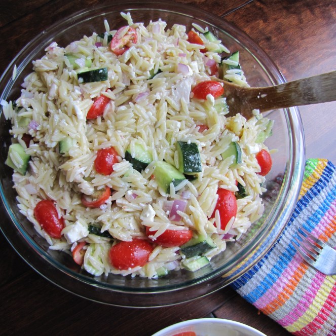 Greek Orzo Pasta Salad by Rumbly in my Tumbly