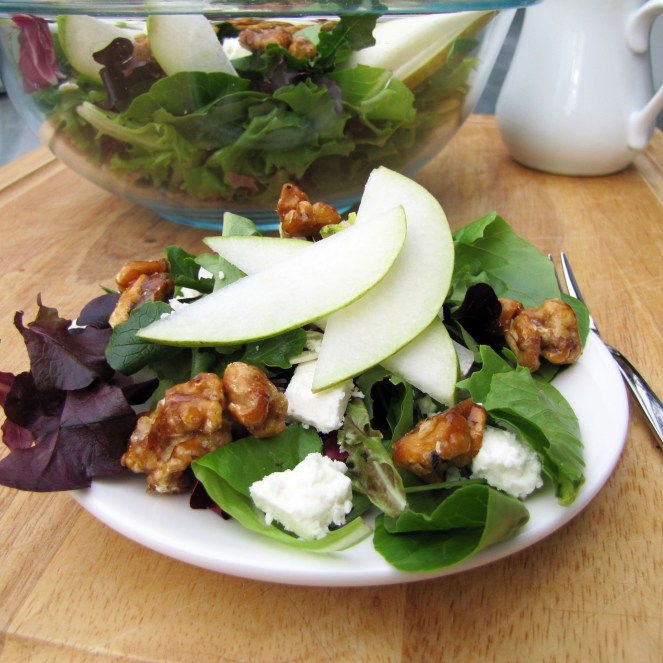 Pear and Feta Salad with the BEST Homemade Salad Dressing you will ever eat. By Rumbly in my Tumbly