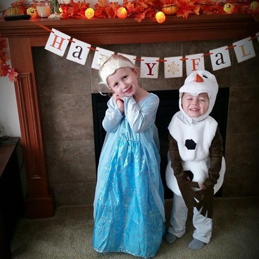 My little Elsa and Olaf
