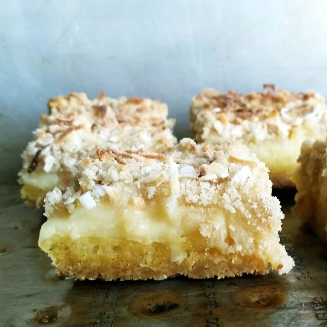 Lemon Coconut Gooey Butter Bars by Rumbly in my Tumbly