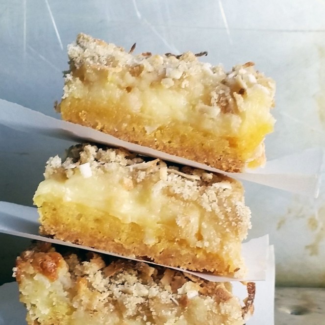 Lemon Coconut Gooey Butter Bars by Rumbly in my Tumbly