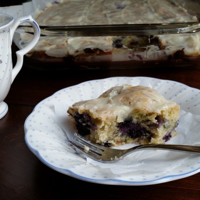 Blueberry Zucchini Breakfast Cake by Rumbly in my Tumbly