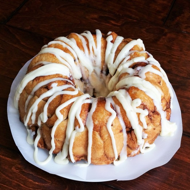 Cinnamon Roll Pull Apart using frozen Rhodes Cinnamon Rolls