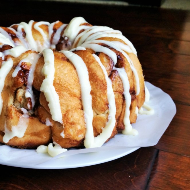 Cinnamon Roll Pull Apart using frozen Rhodes Cinnamon Rolls