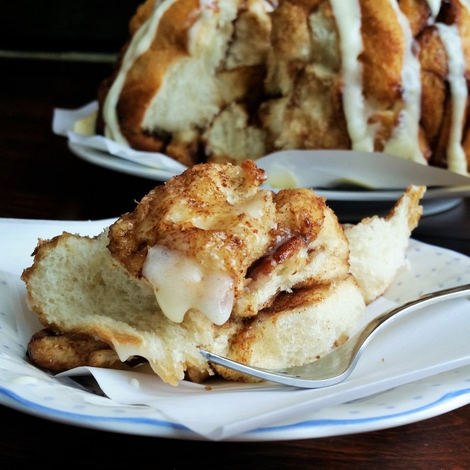 Cinnamon Roll Pull Apart using frozen Rhodes Cinnamon Rolls