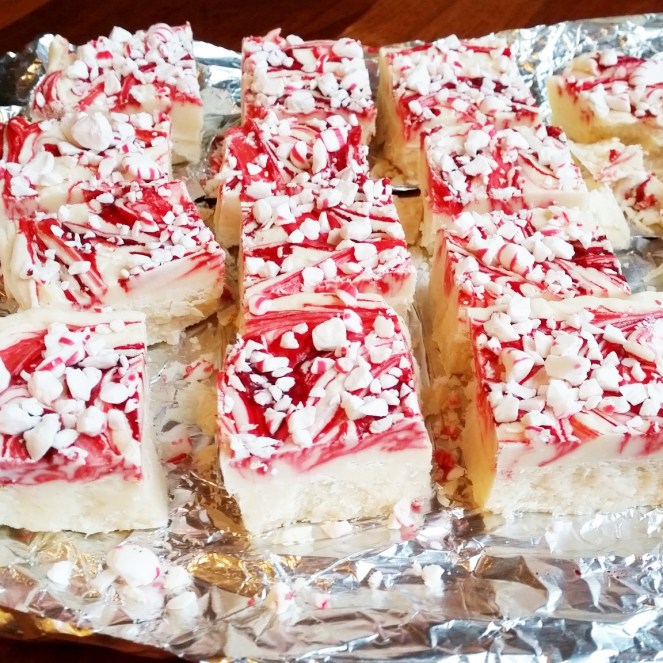 Festive White Peppermint Fudge by Rumbly in my Tumbly
