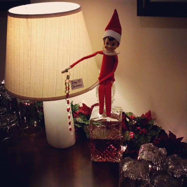 Days till Christmas chain. Made a tiny chain out of construction paper and tape.