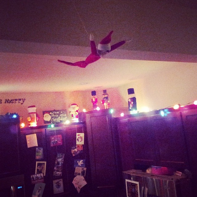 Think of a wonderful thought.... Secured with twine and push pins.