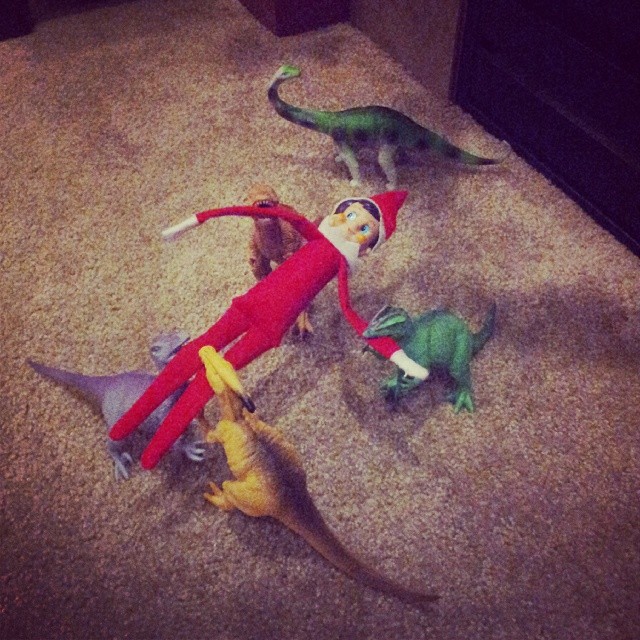 Being eaten by dinosaurs