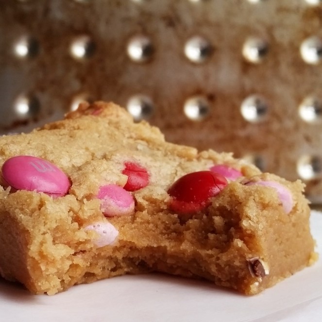 Valentine's Day Peanut Butter Blondies by Rumbly in my Tumbly