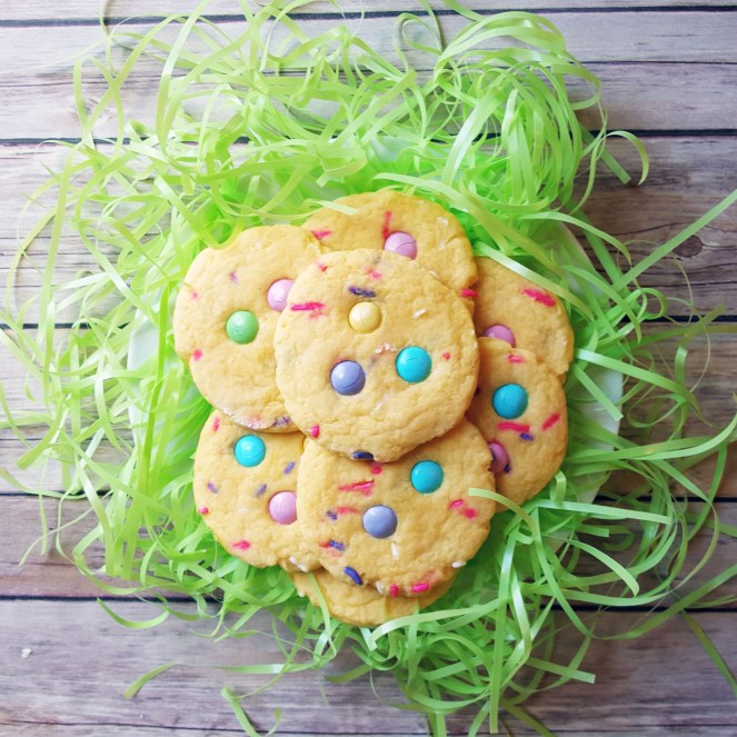 5 ingredient Easter Funfetti Cake Mix Cookies by Rumbly in my Tumbly