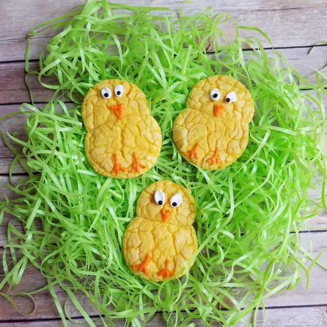 Easter Chick Cake Mix Cookies by Rumbly in my Tumbly