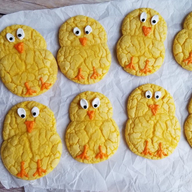 Easter Chick Cake Mix Cookies by Rumbly in my Tumbly