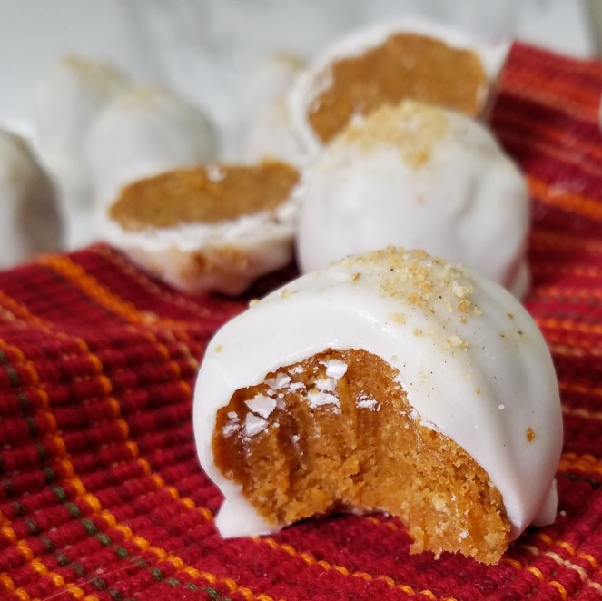 Pumpkin Spice Truffles with white chocolate ~ Rumbly in my Tumbly