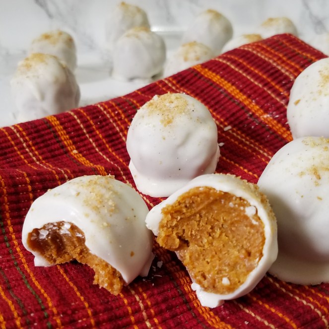 Pumpkin Spice Truffles with white chocolate ~ Rumbly in my Tumbly