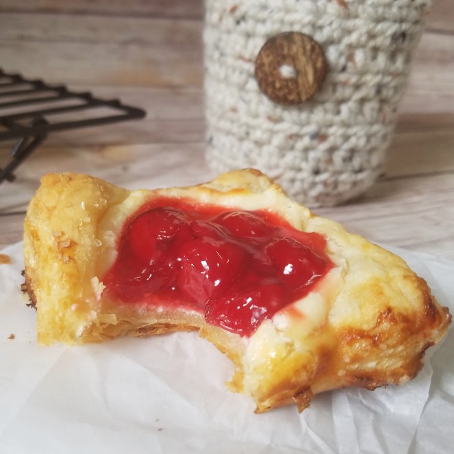 Easy Cherry Danish using frozen puff pastry. By Rumbly in my Tumbly