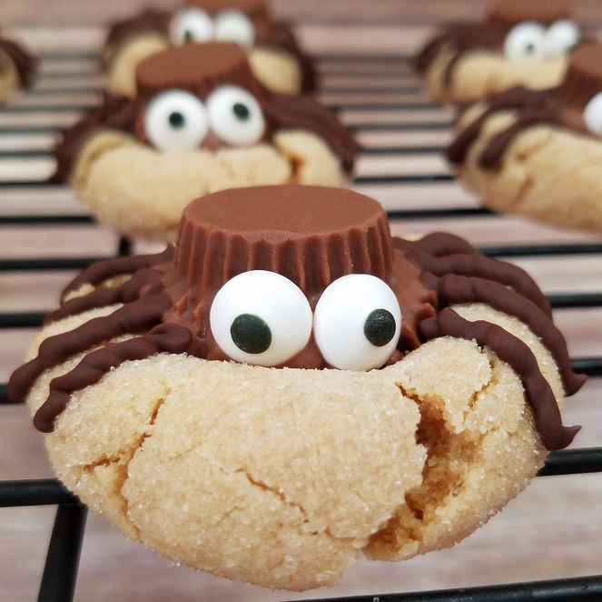 Halloween Peanut Butter Spider Cookies