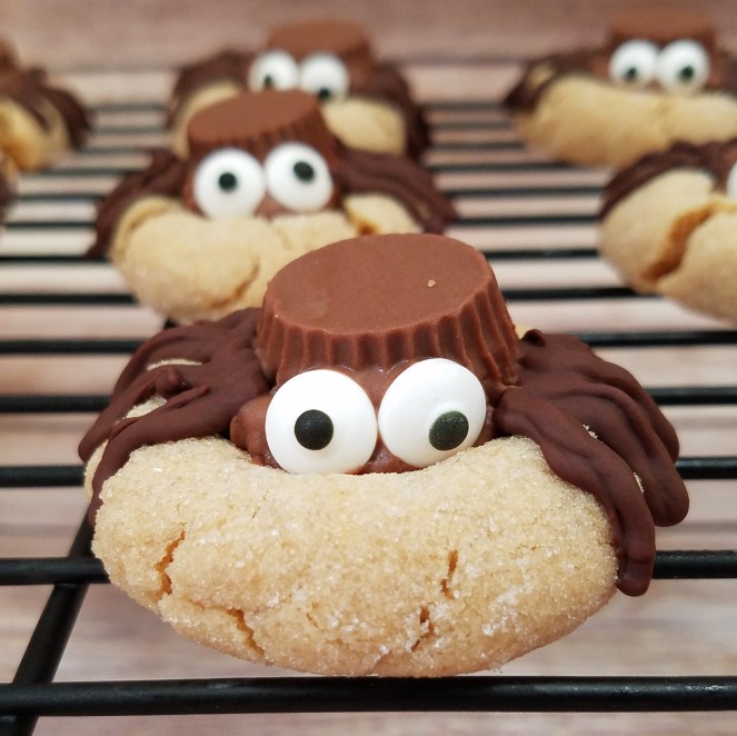 Halloween Peanut Butter Spider Cookies