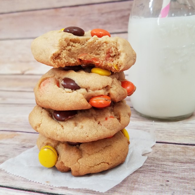 Reeses Pieces Peanut Butter Cookies by Rumbly in my Tumbly