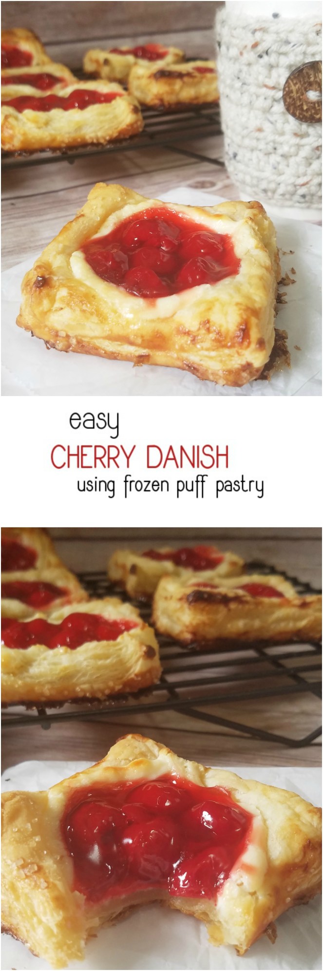 Easy Cherry Danish using frozen puff pastry. By Rumbly in my Tumbly