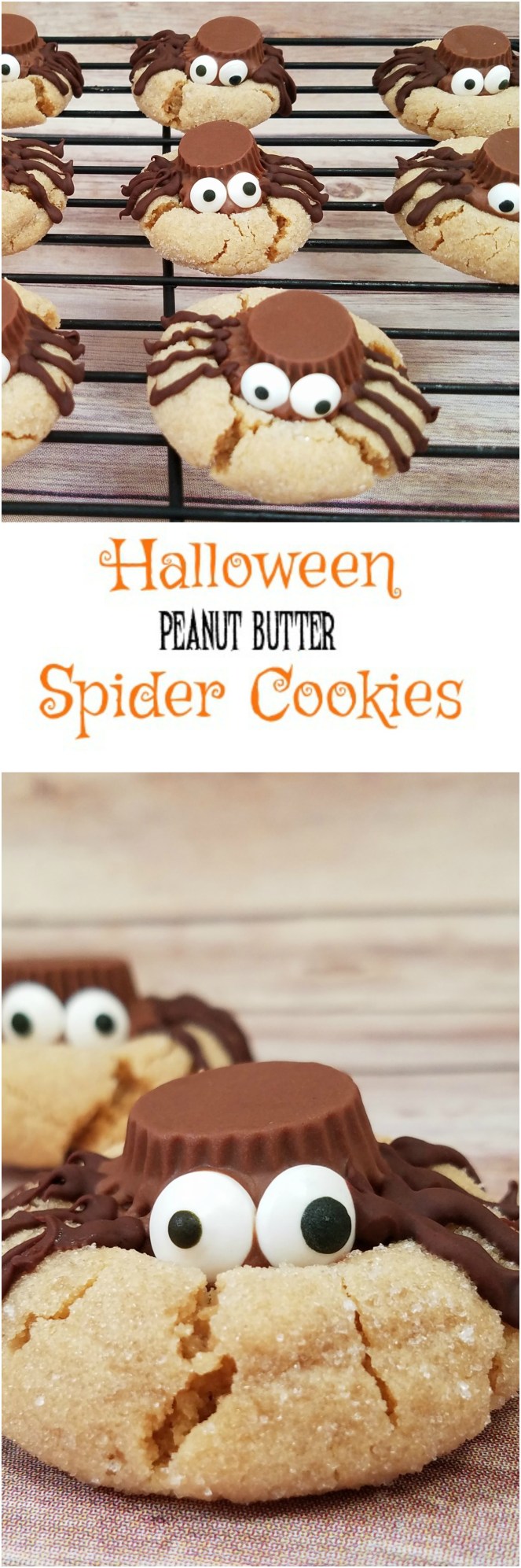 Halloween Peanut Butter Spider Cookies