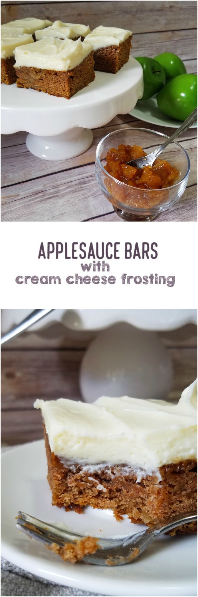 Applesauce Bars with Cream Cheese Frosting