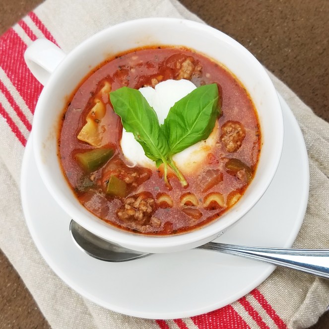 Easy One-Pot Lasagna Soup by Rumbly in my Tumbly