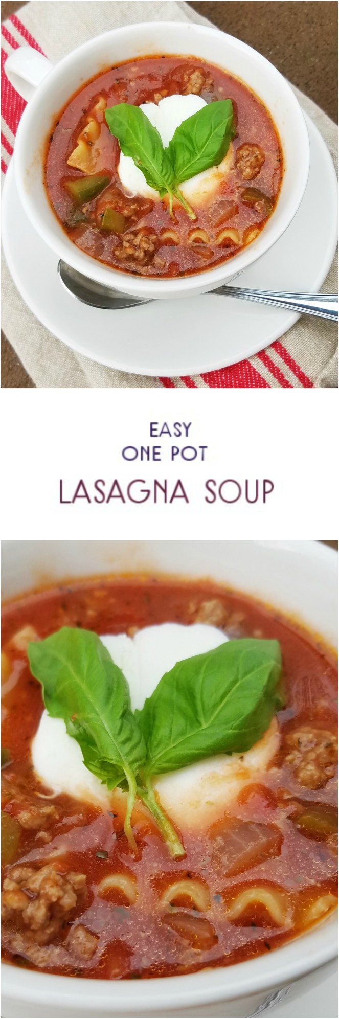 Easy One-Pot Lasagna Soup by Rumbly in my Tumbly