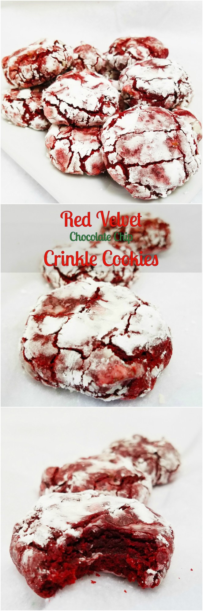 Red Velvet Chocolate Chip Crinkle Cookies by Rumbly in my Tumbly