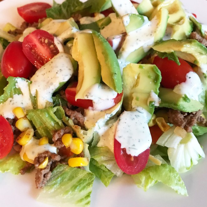 Taco Salad with Cilantro Ranch Dressing