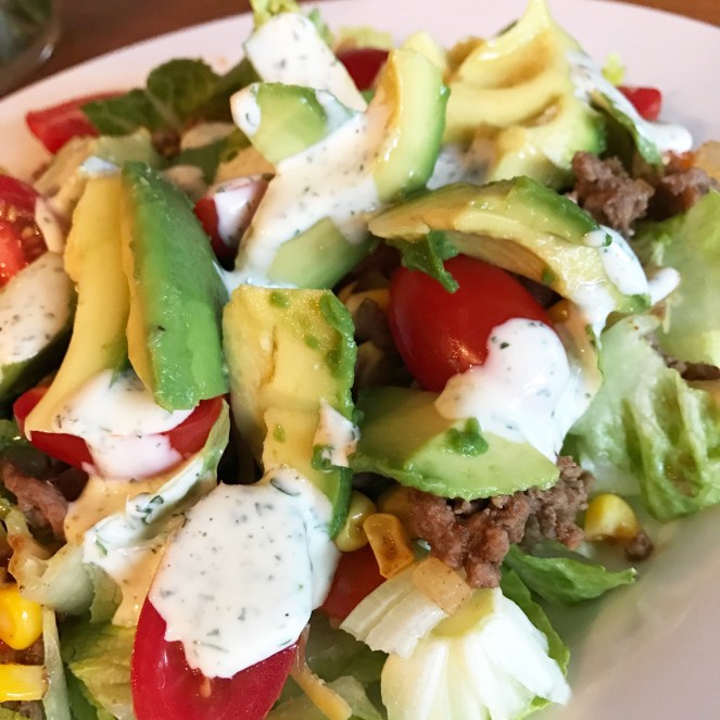 Taco Salad with Cilantro Ranch Dressing