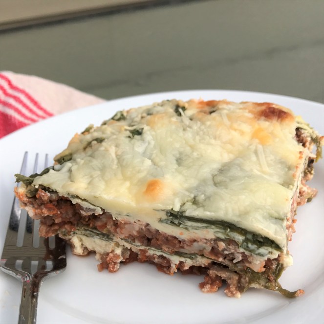 "Lazy" Lo-Carb Spinach Lasagna