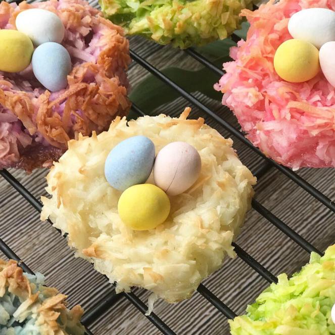 Coconut Macaroon Easter Egg Nests