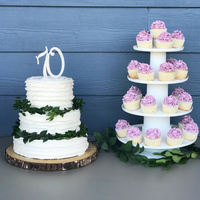 Lemon Cupcakes with Blackberry Buttercream